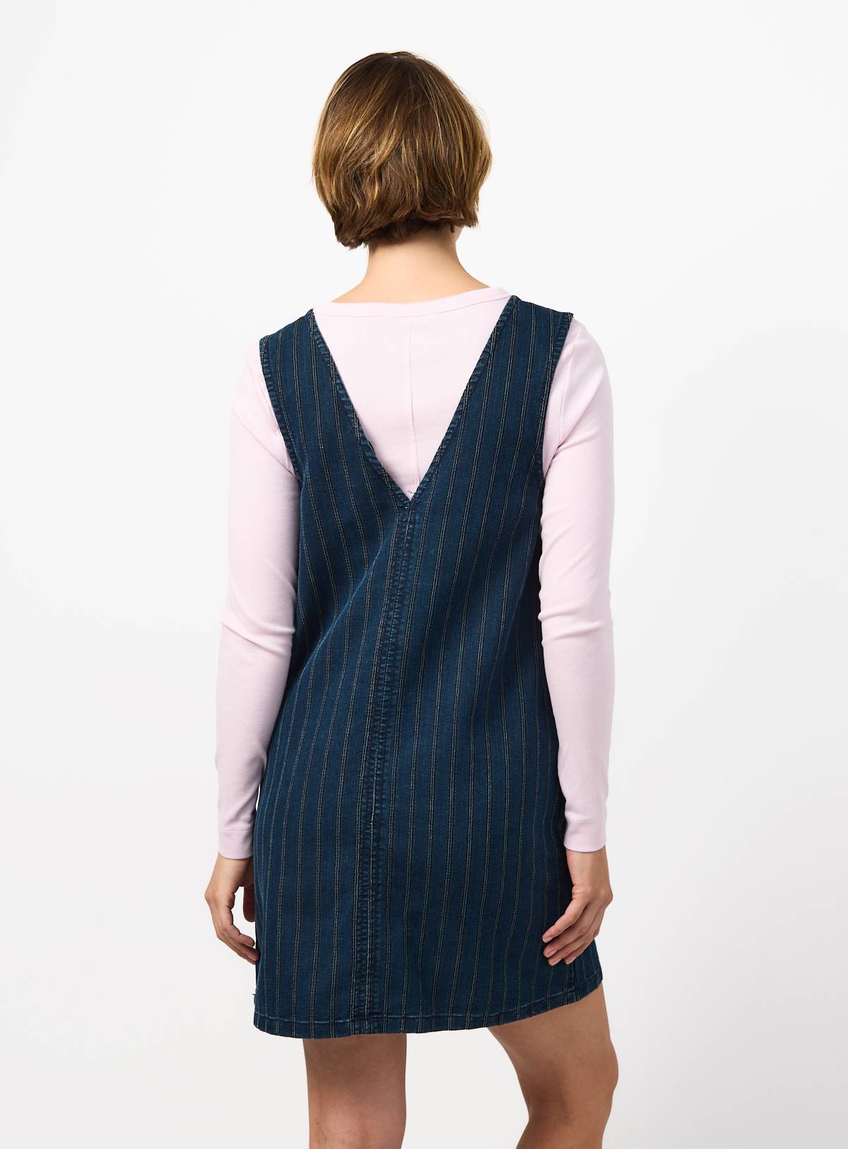 Textured Denim Stripe Sleeveless Mini Dress 14 - Image 4